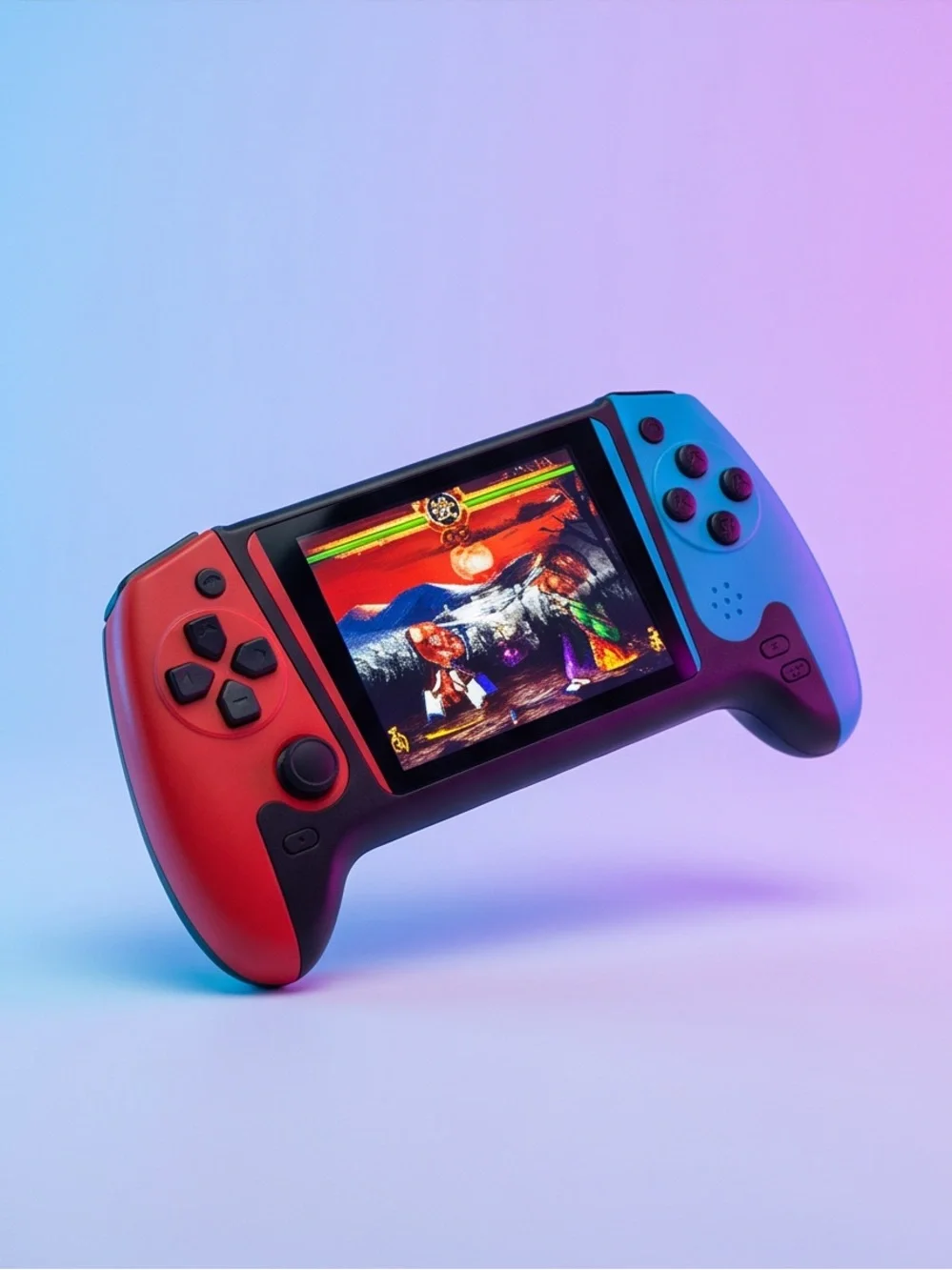 Handheld Retro Gaming Console / Controller Mount – Red & Blue